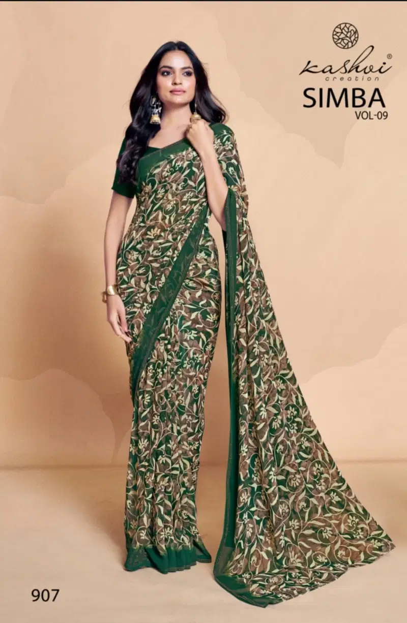 Simba Vol 9 By Kashvi Georgette Daily Wear Sarees Exporters In India